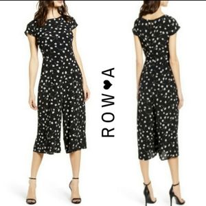 Retro Floral Print Crop Crepe Jumpsuit